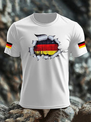 Kurzarm-T-Shirt aus Baumwolle für Männer mit Deutschland-Flagge