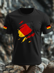 Kurzarm-T-Shirt aus Baumwolle für Männer mit Deutschland-Flagge