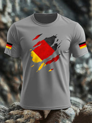 Kurzarm-T-Shirt aus Baumwolle für Männer mit Deutschland-Flagge
