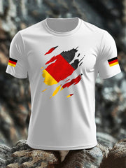 Kurzarm-T-Shirt aus Baumwolle für Männer mit Deutschland-Flagge