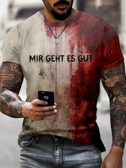 Herren I'm Fine Bloody Art Printed Casual Top