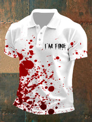 Herren I'm Fine Bloody Art Printed Casual Top