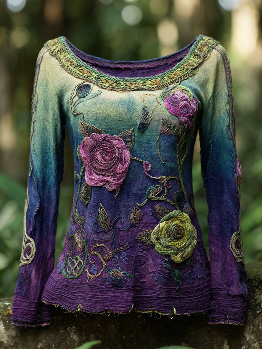 Frauen botanische T-Shirts mit Blumen druck lässig