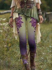 Damen-Ombre-Leggings mit Blumen druck