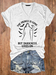 Damen Prince of Darkness bedrucktes lässiges T-Shirt