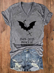 Damen Prince of Darkness bedrucktes lässiges T-Shirt