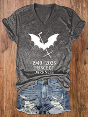Damen Prince of Darkness bedrucktes lässiges T-Shirt