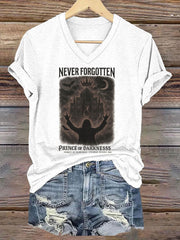 Damen Prince of Darkness bedrucktes lässiges T-Shirt