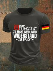 Herren Wenn Recht zu Unrecht wird bedrucktes T-Shirt