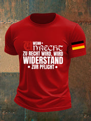 Herren Wenn Recht zu Unrecht wird bedrucktes T-Shirt