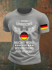 Herren Wenn Recht zu Unrecht wird bedrucktes T-Shirt