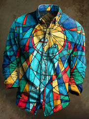 Herren Graffiti Kunstdruck Lässiges Langarm-Hemd