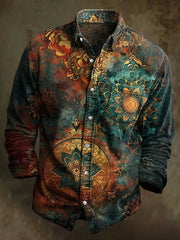 Herren Graffiti Kunstdruck Lässiges Langarm-Hemd