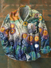 Herren Graffiti Kunstdruck Lässiges Langarm-Hemd