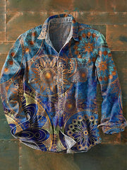 Herren Graffiti Kunstdruck Lässiges Langarm-Hemd