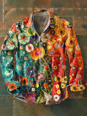 Herren Graffiti Kunstdruck Lässiges Langarm-Hemd