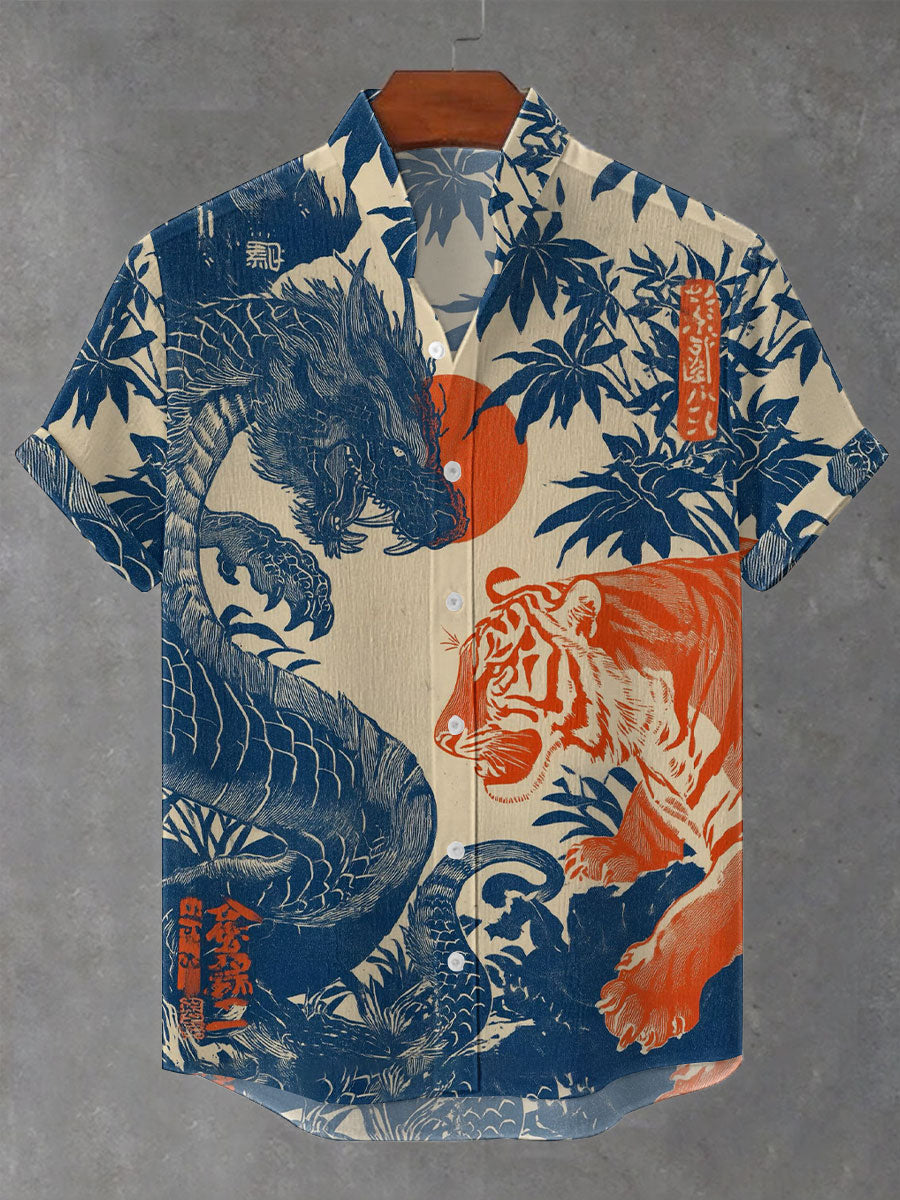 Bedrucktes Hemd der japanischen Kunst für Männer