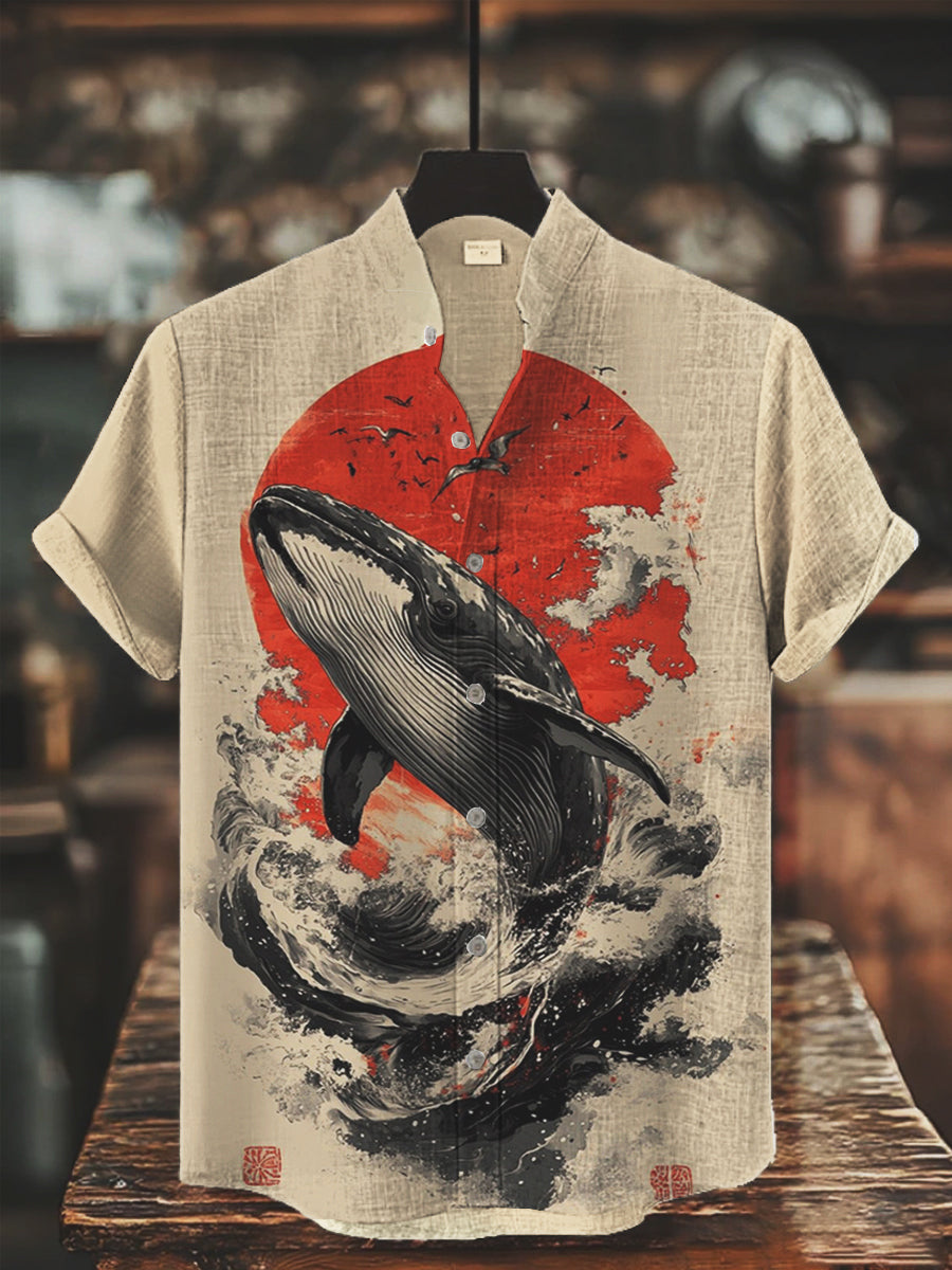 Bedrucktes Hemd der japanischen Kunst für Männer