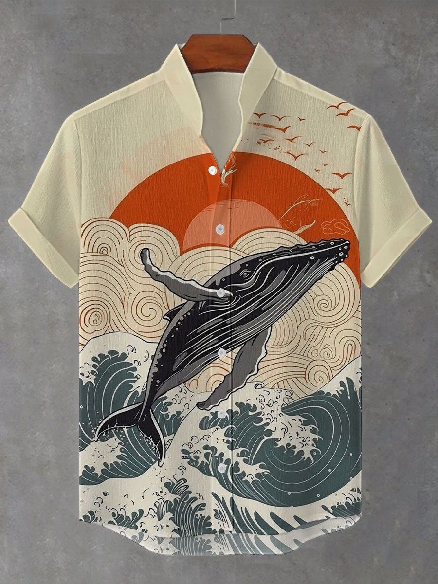 Bedrucktes Hemd der japanischen Kunst für Männer