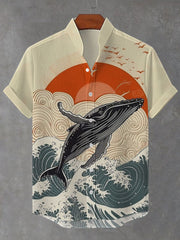 Bedrucktes Hemd der japanischen Kunst für Männer