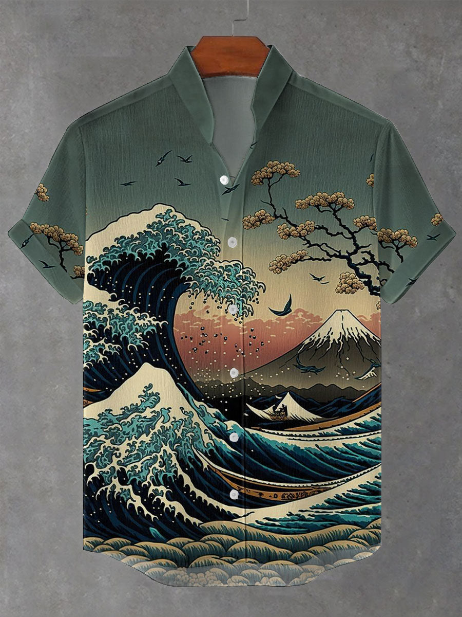 Bedrucktes Hemd der japanischen Kunst für Männer