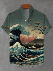 Bedrucktes Hemd der japanischen Kunst für Männer