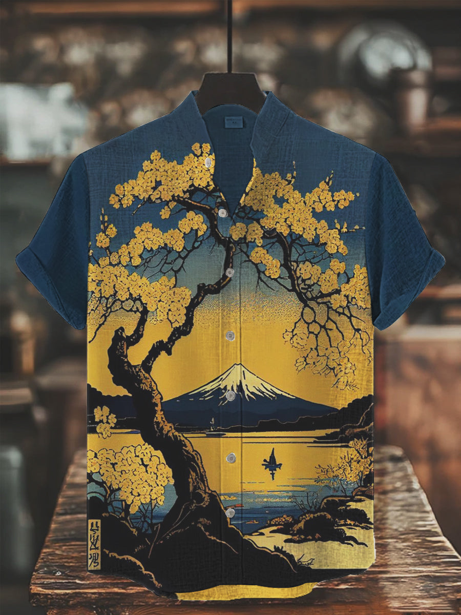 Bedrucktes Hemd der japanischen Kunst für Männer