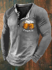 Herren Oktoberfest O'zapft ist Langarm T-Shirt gedruckt