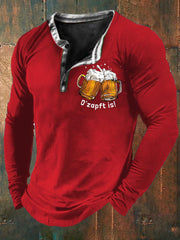 Herren Oktoberfest O'zapft ist Langarm T-Shirt gedruckt