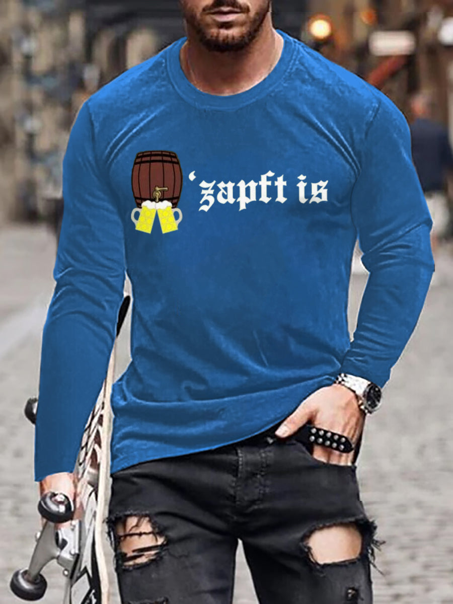 Herren Oktoberfest O'zapft ist Langarm T-Shirt gedruckt