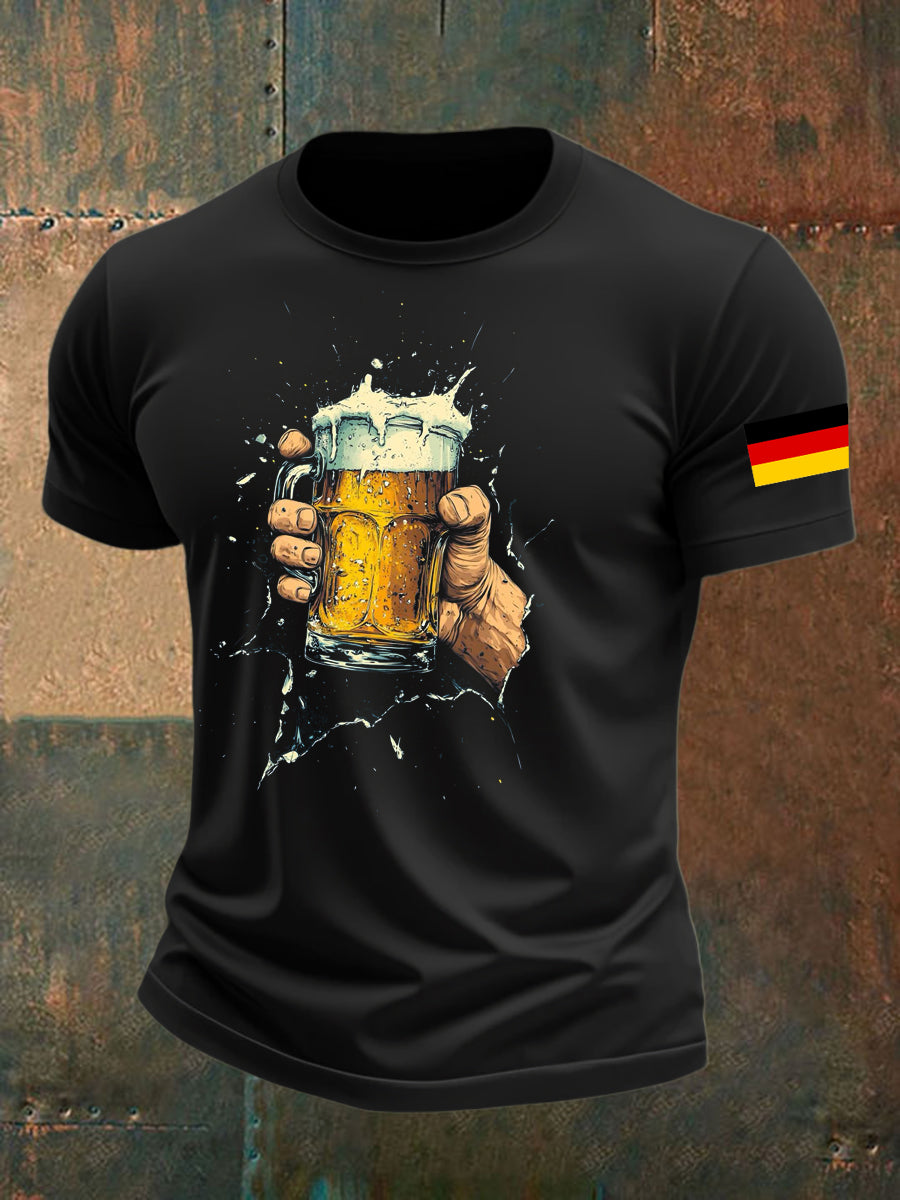 Deutsches Oktoberfest der Männer in München bedrucktes T-Shirt