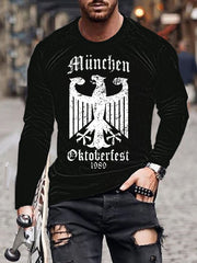 Herren CrewGerman Oktoberfest in München Langarm T-Shirt gedruckt
