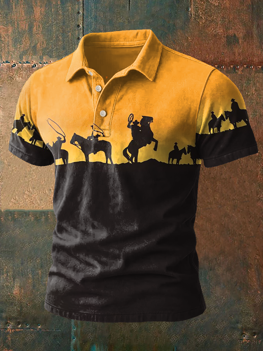 Bedruckte lässige Herren-Tops im westlichen Stil