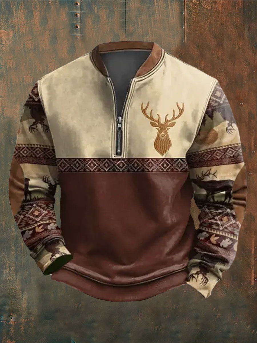 Herren Vintage Western Langarm Sweatshirt