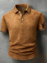 Herren Retro Western Geweih Print Casual Waffel Top