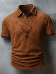 Herren Retro Western Geweih Print Casual Top