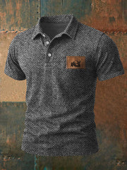 Herren Retro Western geweih Herring bone Print Casual Top