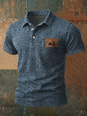 Herren Retro Western geweih Herring bone Print Casual Top