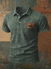 Herren Retro Western geweih Herring bone Print Casual Top