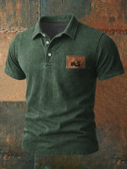 Herren Retro Western Geweih Print Casual Top