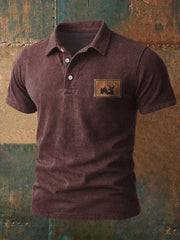 Herren Retro Western Geweih Print Casual Top