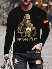 Herren CrewGerman Oktoberfest in München Langarm T-Shirt gedruckt