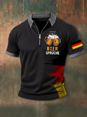 Herren Oktoberfest Bier Bedrucktes Reiß verschluss hemd