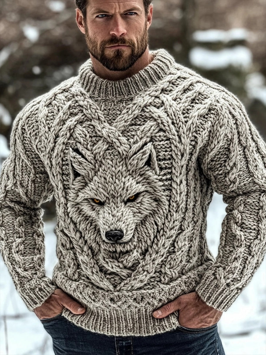 Herren Viking Wolf Pullover