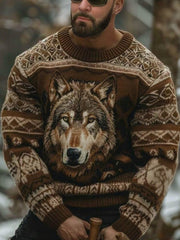 Herren Viking Wolf Pullover