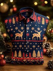 Herren-Luxus-Weihnachts feier lang ärmel iges Button-Down-Shirt