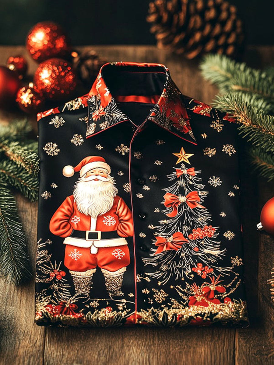 Herren-Luxus-Weihnachts feier lang ärmel iges Button-Down-Shirt