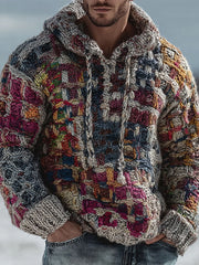 Herren Hoodie mit geometrischem Muster