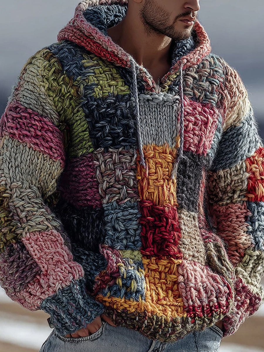 Herren Hoodie mit geometrischem Muster