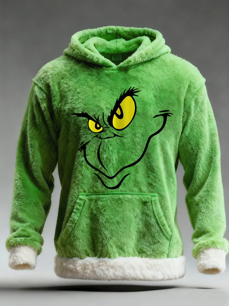 Herren lustige klassische Weihnachts-Zeichentrick figur mit lässiger Plüsch tasche Hoodie